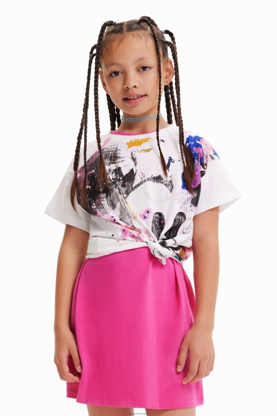ropa 4802L1146 chica Desigual camiseta con salpicaduras de mickey mouse de disney - Desigual sale damen
