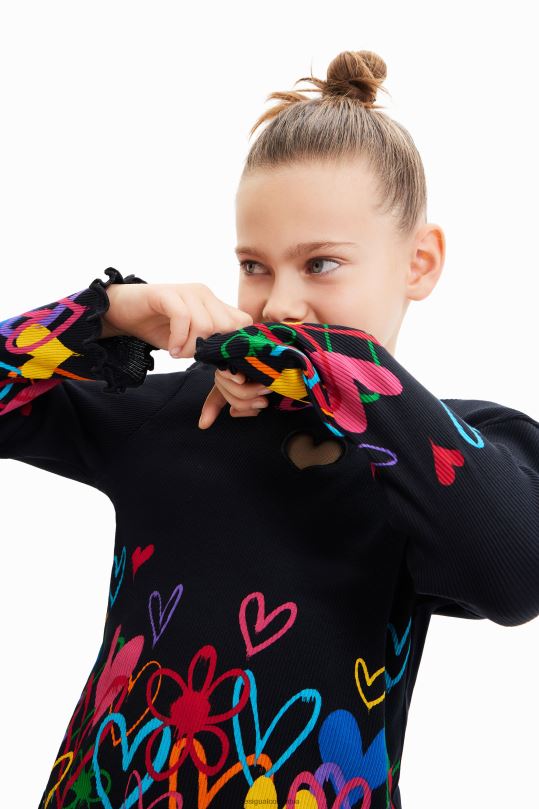 ropa 4802L1702 chica Desigual camiseta con corazón recortado - Desigual sales online
