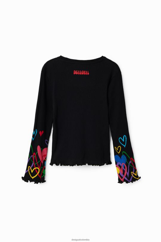 ropa 4802L1702 chica Desigual camiseta con corazón recortado - Desigual sales online