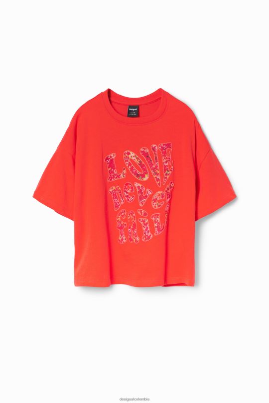 ropa 4802L1704 chica Desigual camiseta oversize con mensaje - Desigual Colombia Medellín