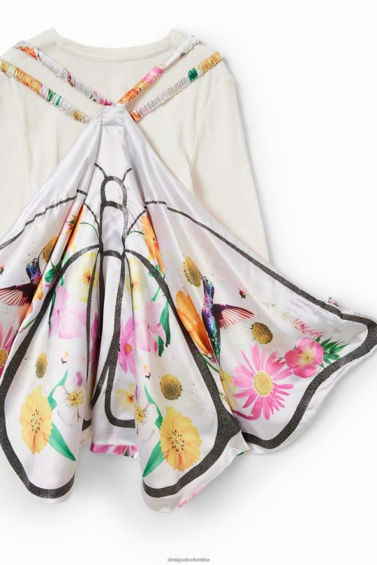 Desigual Colombia pagina oficial - ropa 4802L1718 chica Desigual camiseta de canalé con alas de mariposa