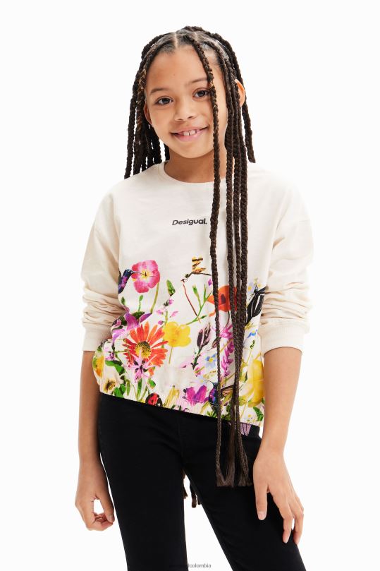 Desigual Colombia bolsos - ropa 4802L1723 chica Desigual camiseta con mangas abullonadas y estampado floral