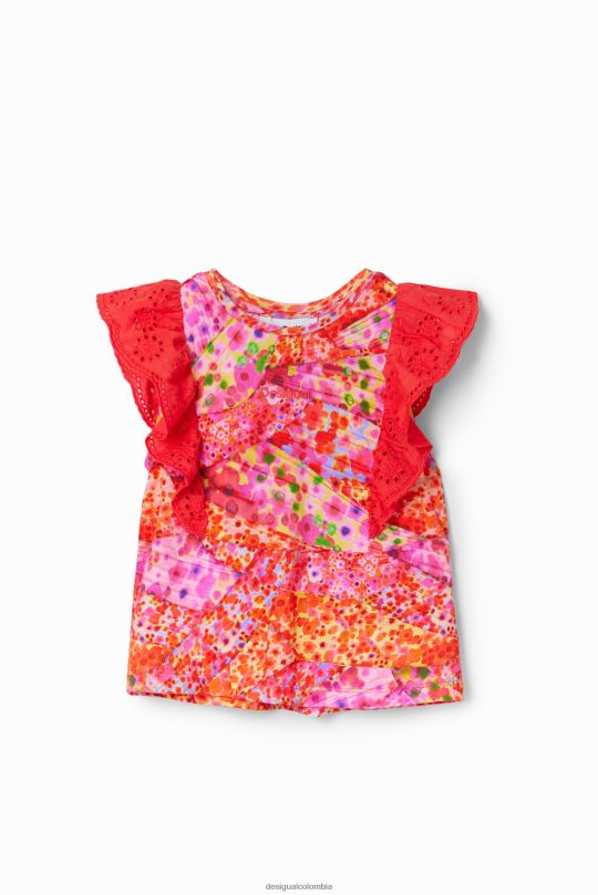 Desigual zapatos Colombia - ropa 4802L1729 chica Desigual camiseta con volantes y flores
