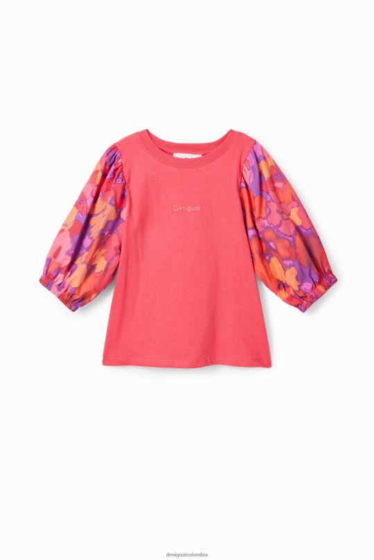 blusas Desigual bogota - ropa 4802L1739 chica Desigual camiseta con mangas abullonadas y estampado floral