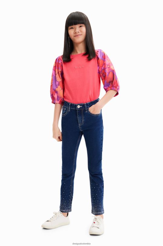 blusas Desigual bogota - ropa 4802L1739 chica Desigual camiseta con mangas abullonadas y estampado floral