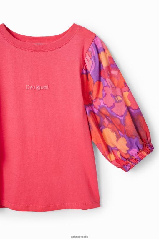 blusas Desigual bogota - ropa 4802L1739 chica Desigual camiseta con mangas abullonadas y estampado floral