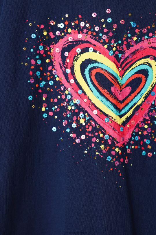 ropa 4802L1755 chica Desigual camiseta con corazón y lentejuelas - Desigual Colombia Medellín