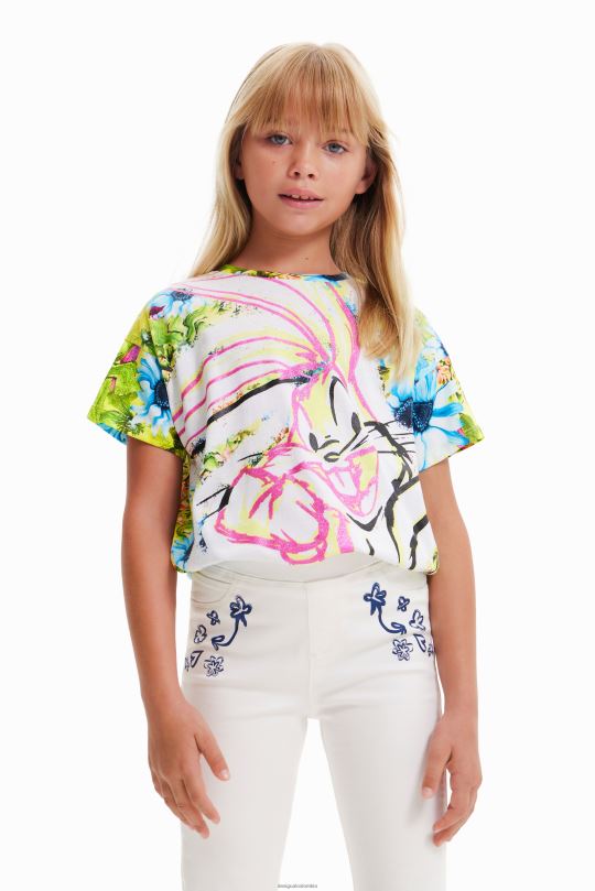 Desigual Colombia pagina oficial - ropa 4802L1763 chica Desigual camiseta con estampado floral de bugs bunny