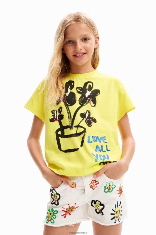 Desigual Colombia bolsos - ropa 4802L1783 chica Desigual camiseta de manga corta con planta