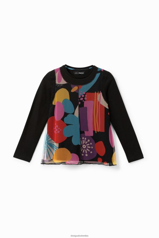 blusas Desigual bogota - ropa 4802L1802 chica Desigual camiseta con estampado de tul