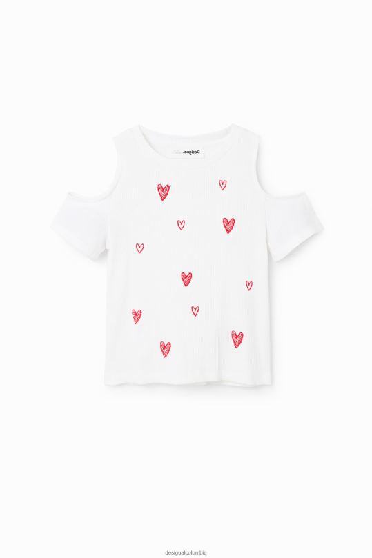 ropa 4802L1803 chica Desigual camiseta con corazón recortado - Desigual Colombia rebajas