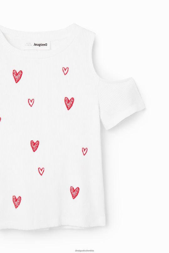 ropa 4802L1803 chica Desigual camiseta con corazón recortado - Desigual Colombia rebajas