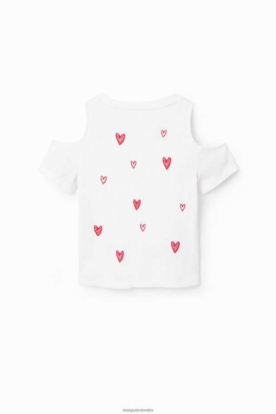 ropa 4802L1803 chica Desigual camiseta con corazón recortado - Desigual Colombia rebajas