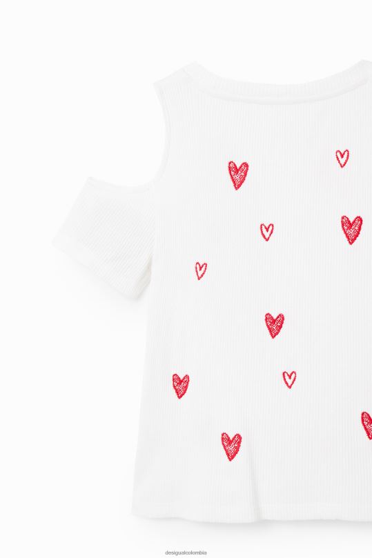 ropa 4802L1803 chica Desigual camiseta con corazón recortado - Desigual Colombia rebajas