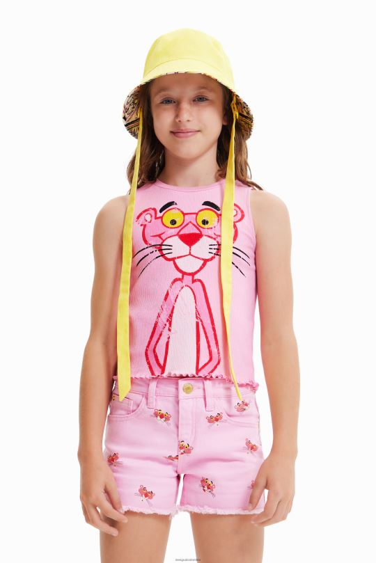 ropa 4802L1807 chica Desigual camiseta acanalada pantera rosa - Desigual sales online