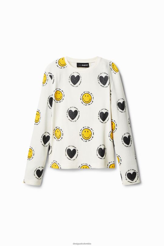 ropa 4802L1808 chica Desigual camiseta smiley y corazones - Desigual Colombia Medellín