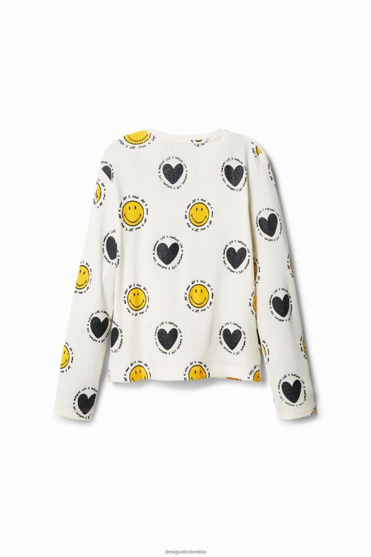 ropa 4802L1808 chica Desigual camiseta smiley y corazones - Desigual Colombia Medellín