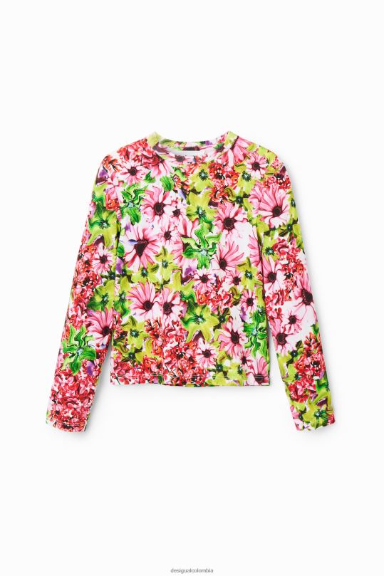 ropa 4802L1843 chica Desigual camiseta floral multicolor - Desigual Colombia rebajas