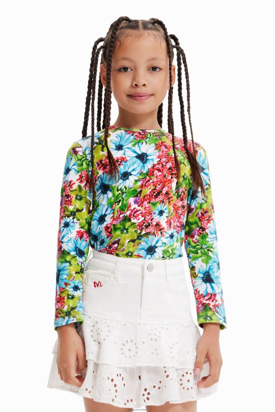 ropa 4802L1871 chica Desigual camiseta floral multicolor - Desigual sales online
