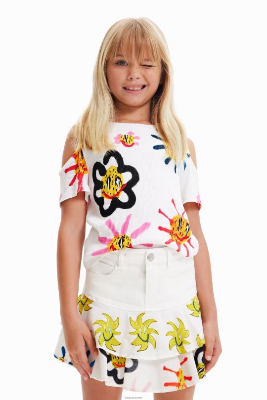 ropa 4802L1878 chica Desigual camiseta con abertura en el sol - Desigual Colombia Medellín
