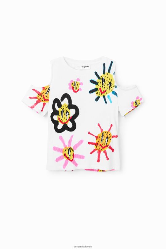 ropa 4802L1878 chica Desigual camiseta con abertura en el sol - Desigual Colombia Medellín