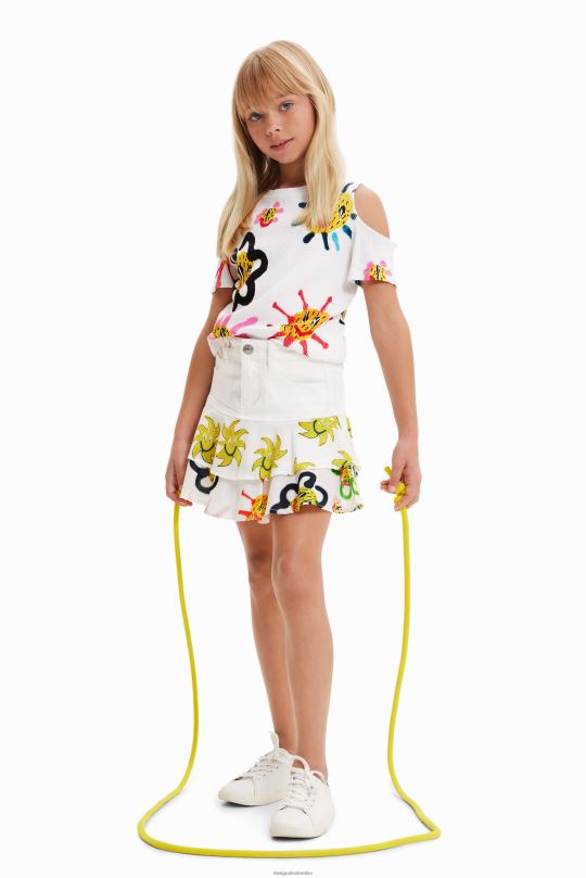 ropa 4802L1878 chica Desigual camiseta con abertura en el sol - Desigual Colombia Medellín