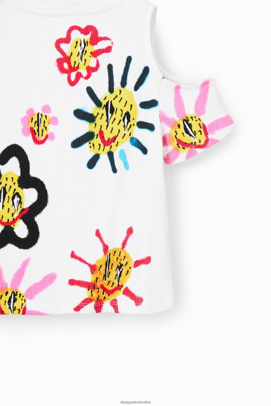 ropa 4802L1878 chica Desigual camiseta con abertura en el sol - Desigual Colombia Medellín