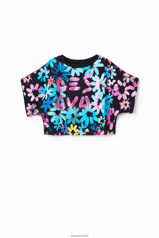 ropa 4802L1879 chica Desigual camiseta corta con estampado floral - Desigual shop