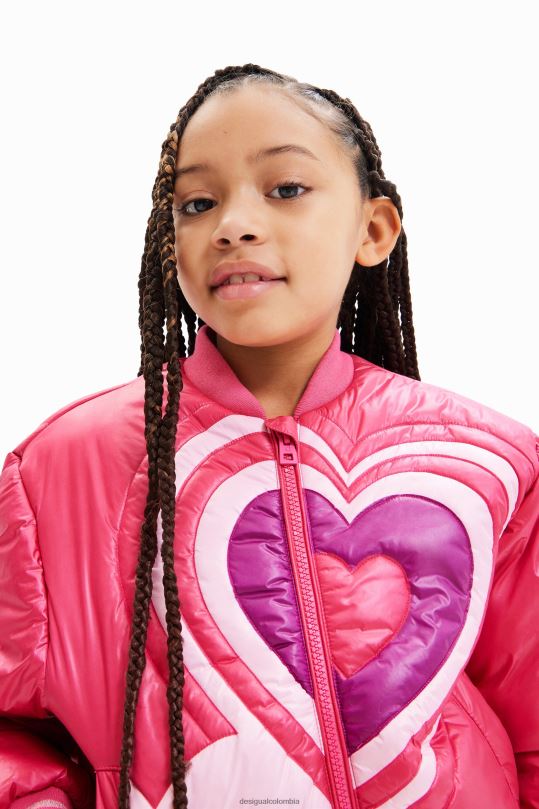 ropa 4802L1769 chica Desigual chaqueta bomber acolchada con corazones - Desigual Colombia rebajas
