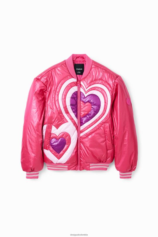 ropa 4802L1769 chica Desigual chaqueta bomber acolchada con corazones - Desigual Colombia rebajas