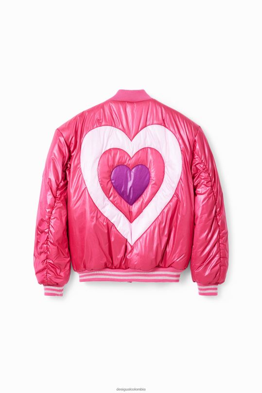 ropa 4802L1769 chica Desigual chaqueta bomber acolchada con corazones - Desigual Colombia rebajas