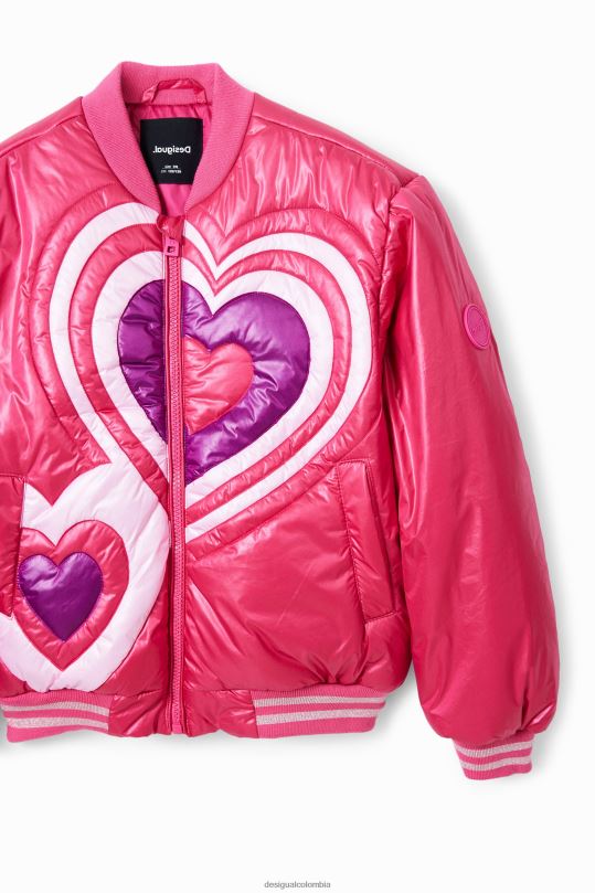 ropa 4802L1769 chica Desigual chaqueta bomber acolchada con corazones - Desigual Colombia rebajas