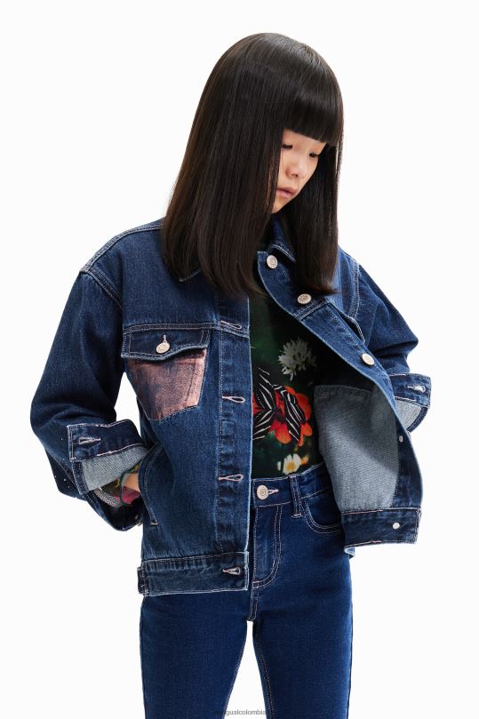 ropa 4802L1772 chica Desigual chaqueta estilo camionero de mezclilla con corazones - Desigual sale damen