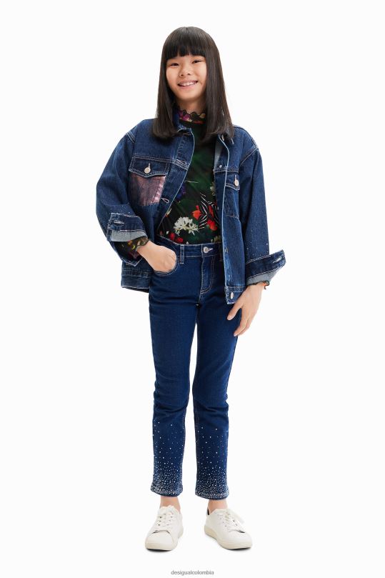 ropa 4802L1772 chica Desigual chaqueta estilo camionero de mezclilla con corazones - Desigual sale damen