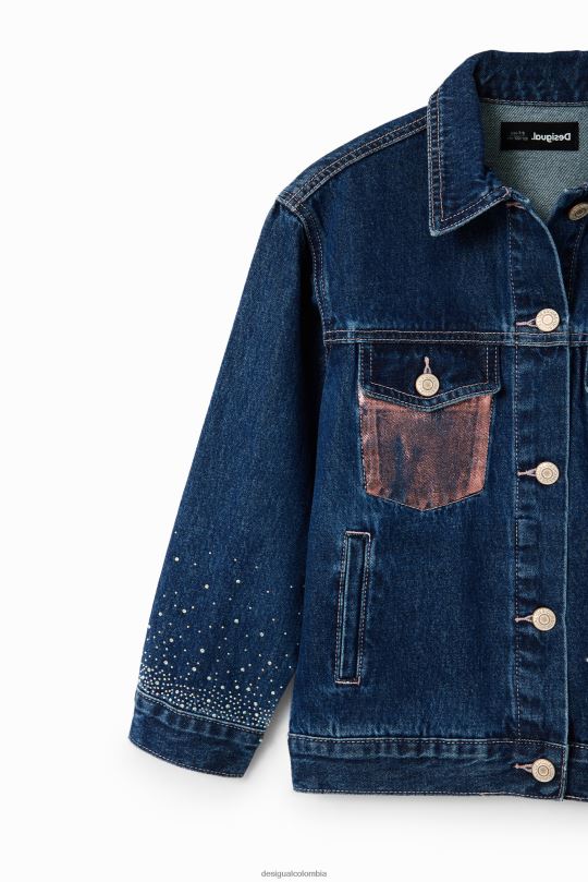 ropa 4802L1772 chica Desigual chaqueta estilo camionero de mezclilla con corazones - Desigual sale damen
