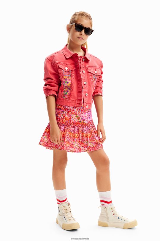 ropa 4802L1775 chica Desigual chaqueta estilo camionero de mezclilla con parche - Desigual sales online