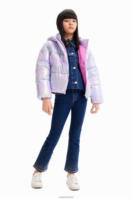 ropa 4802L1777 chica Desigual chaqueta acolchada iridiscente - Desigual Colombia Medellín