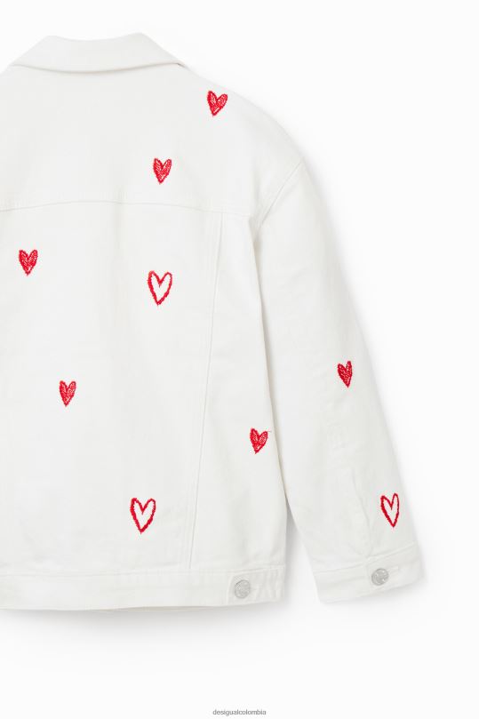 ropa 4802L1825 chica Desigual chaqueta vaquera oversize con corazones - Desigual shop