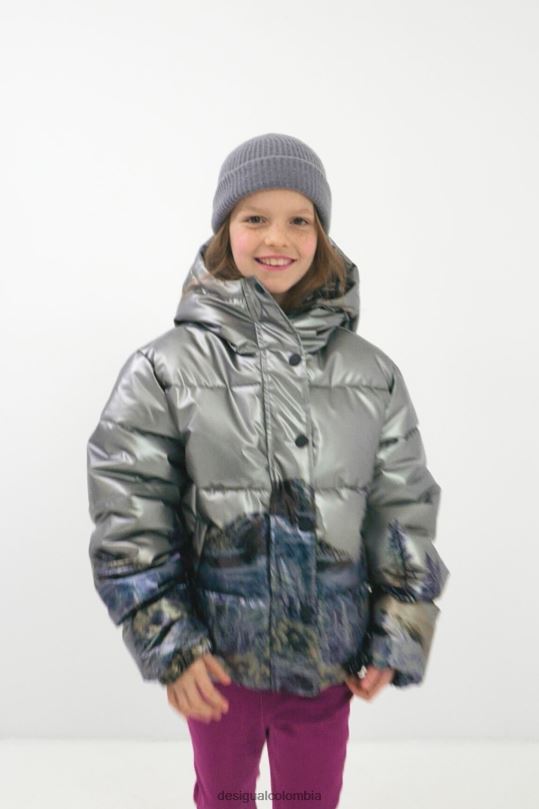 Desigual Colombia pagina oficial - ropa 4802L1829 chica Desigual chaqueta corta metalizada acolchada