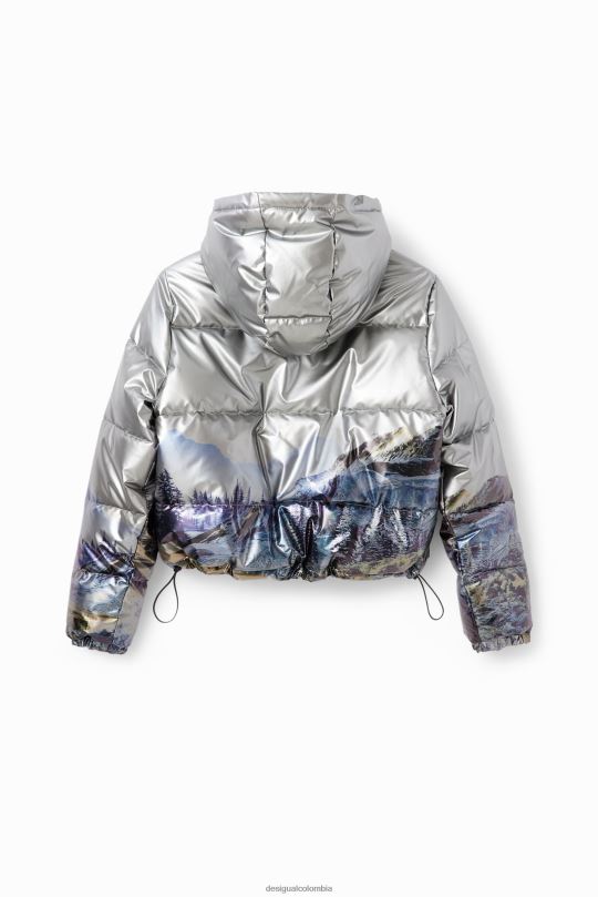 Desigual Colombia pagina oficial - ropa 4802L1829 chica Desigual chaqueta corta metalizada acolchada