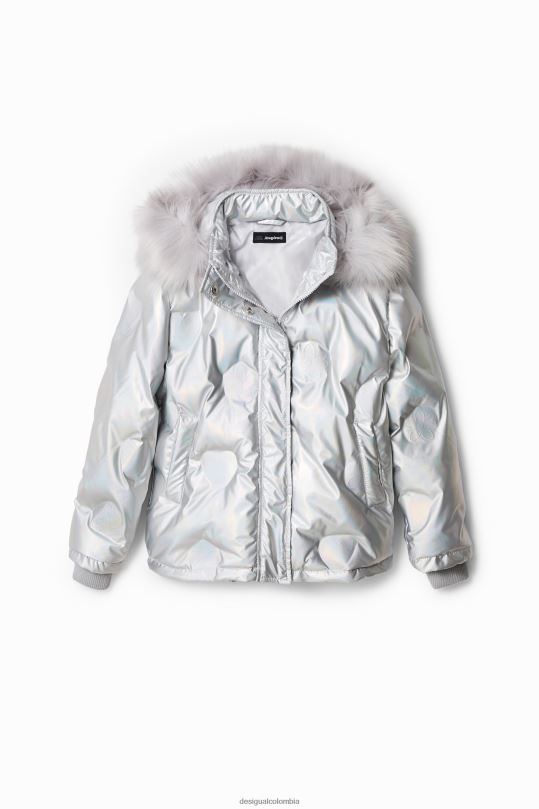 Desigual Colombia - ropa 4802L1844 chica Desigual chaqueta corta metalizada acolchada