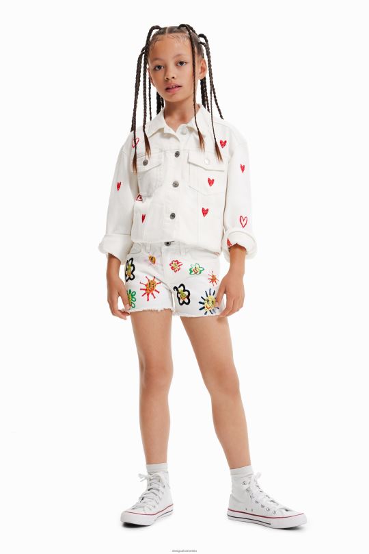 ropa 4802L1159 chica Desigual pantalones cortos de mezclilla de sol - Desigual shop