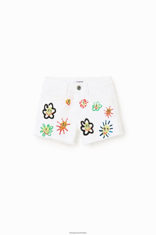 ropa 4802L1159 chica Desigual pantalones cortos de mezclilla de sol - Desigual shop