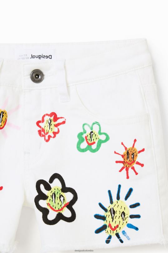 ropa 4802L1159 chica Desigual pantalones cortos de mezclilla de sol - Desigual shop