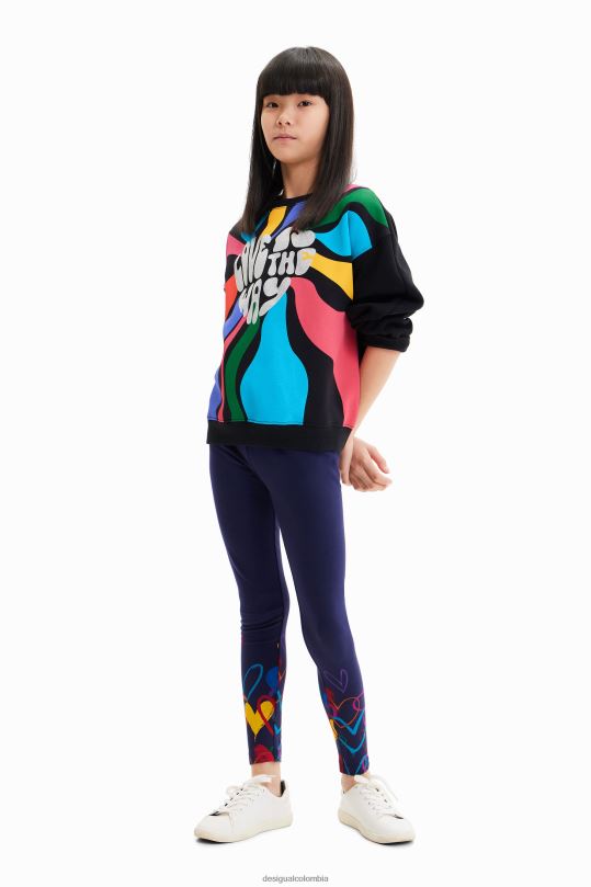 Desigual Colombia - ropa 4802L1705 chica Desigual leggins largos con forma de corazón
