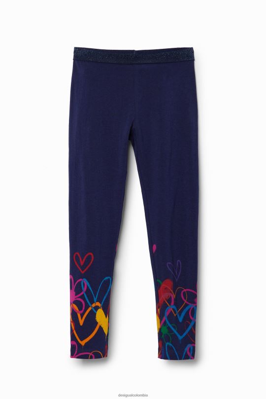 Desigual Colombia - ropa 4802L1705 chica Desigual leggins largos con forma de corazón