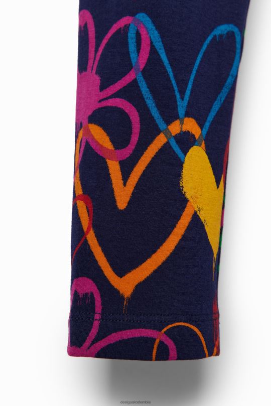 Desigual Colombia - ropa 4802L1705 chica Desigual leggins largos con forma de corazón