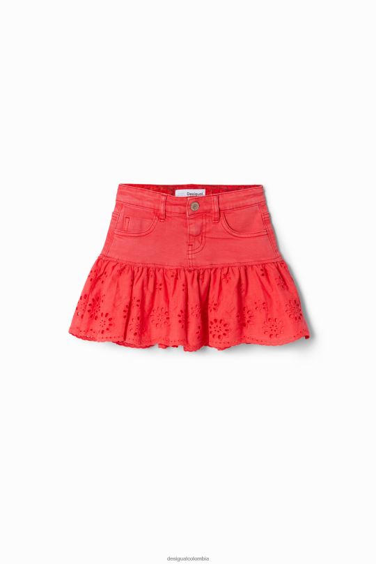 Desigual zapatos Colombia - ropa 4802L1709 chica Desigual minifalda de mezclilla con volantes brillantes