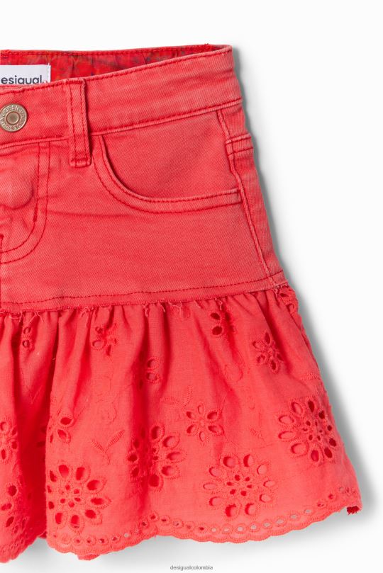 Desigual zapatos Colombia - ropa 4802L1709 chica Desigual minifalda de mezclilla con volantes brillantes