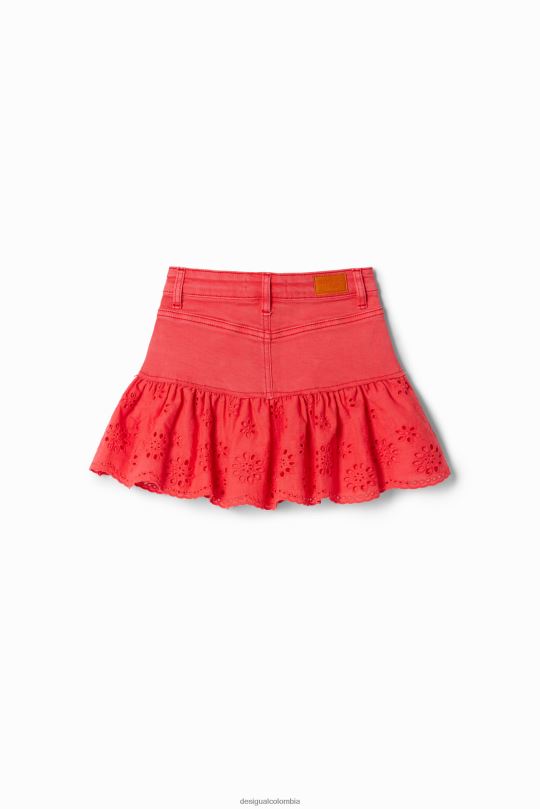 Desigual zapatos Colombia - ropa 4802L1709 chica Desigual minifalda de mezclilla con volantes brillantes